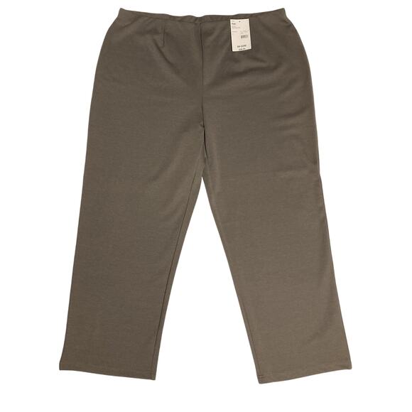 Sears Classic Elements Woman Ponte Pant Elastic Waist Olive 20-22W Short NWT - Picture 1 of 6